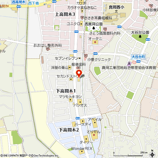 タイヤ館真岡付近の地図